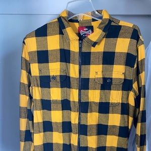 Vans yellow and black checkered shirt